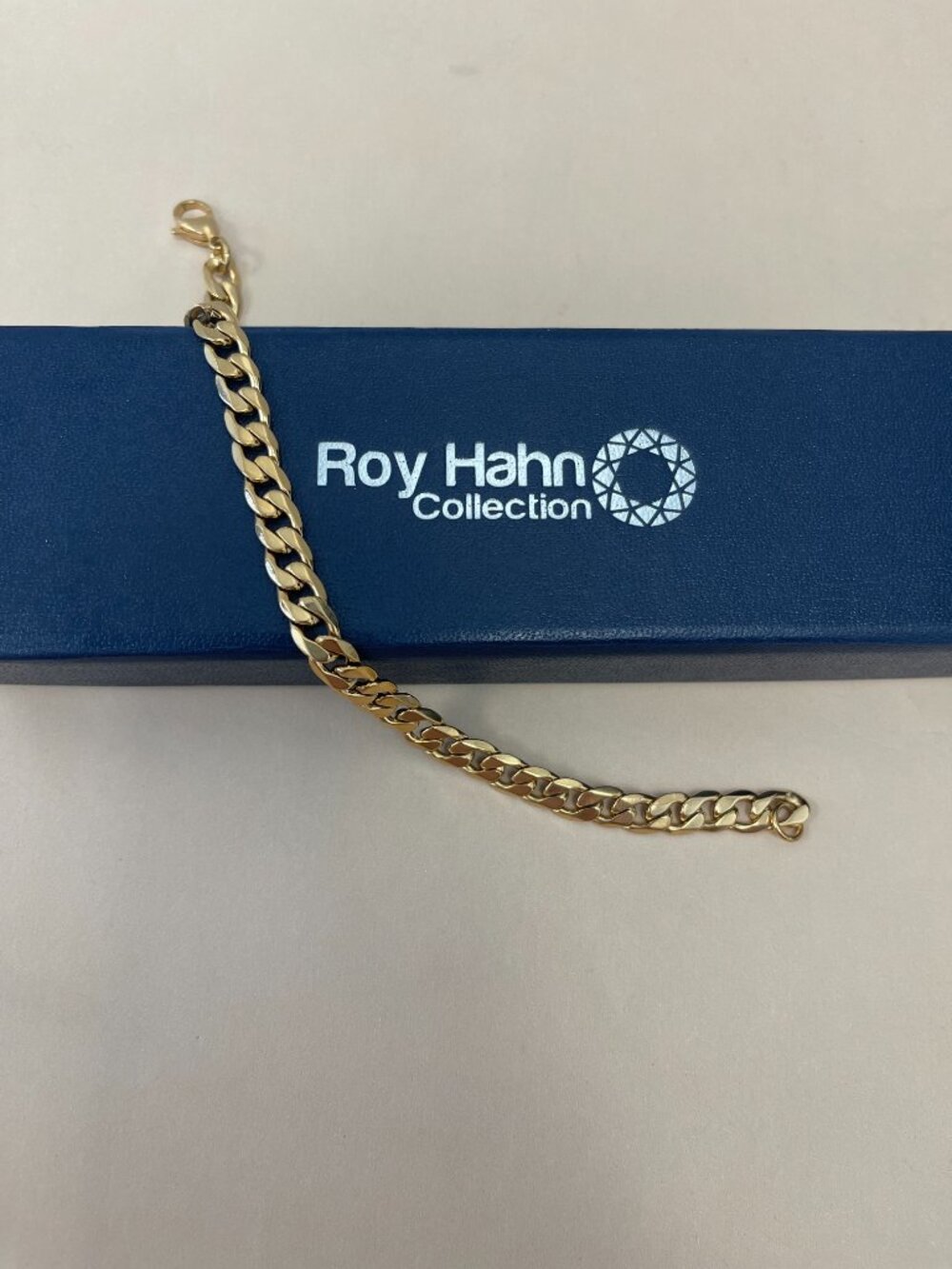 Roy Hahn Collection 18K Gold Plated Double Curb Chain Bracelet 9” New in Box